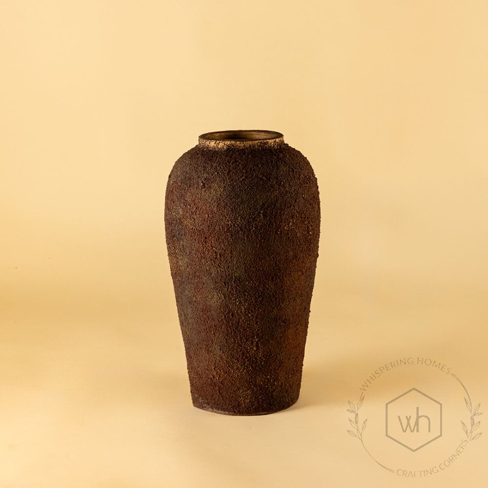 Rustique Terracotta Vase Small White Background