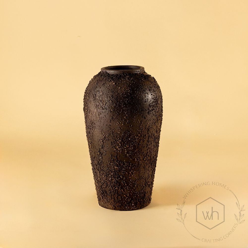 Russet Terracotta Vase Small White Background