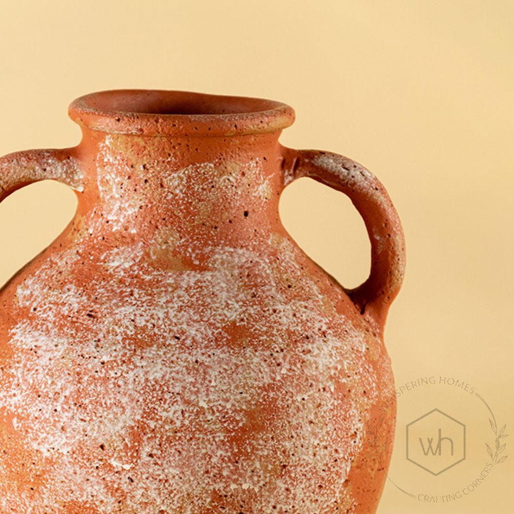 Crackled Terracotta Vase Medium Closeup 1