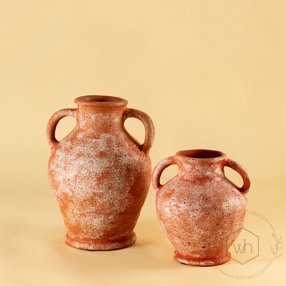 Crackled Terracotta Vase Medium Grouped