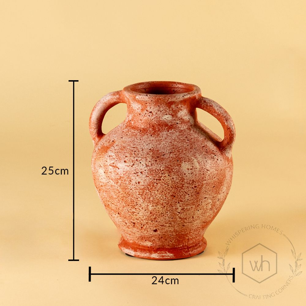 Crackled Terracotta Vase Small Dimensions