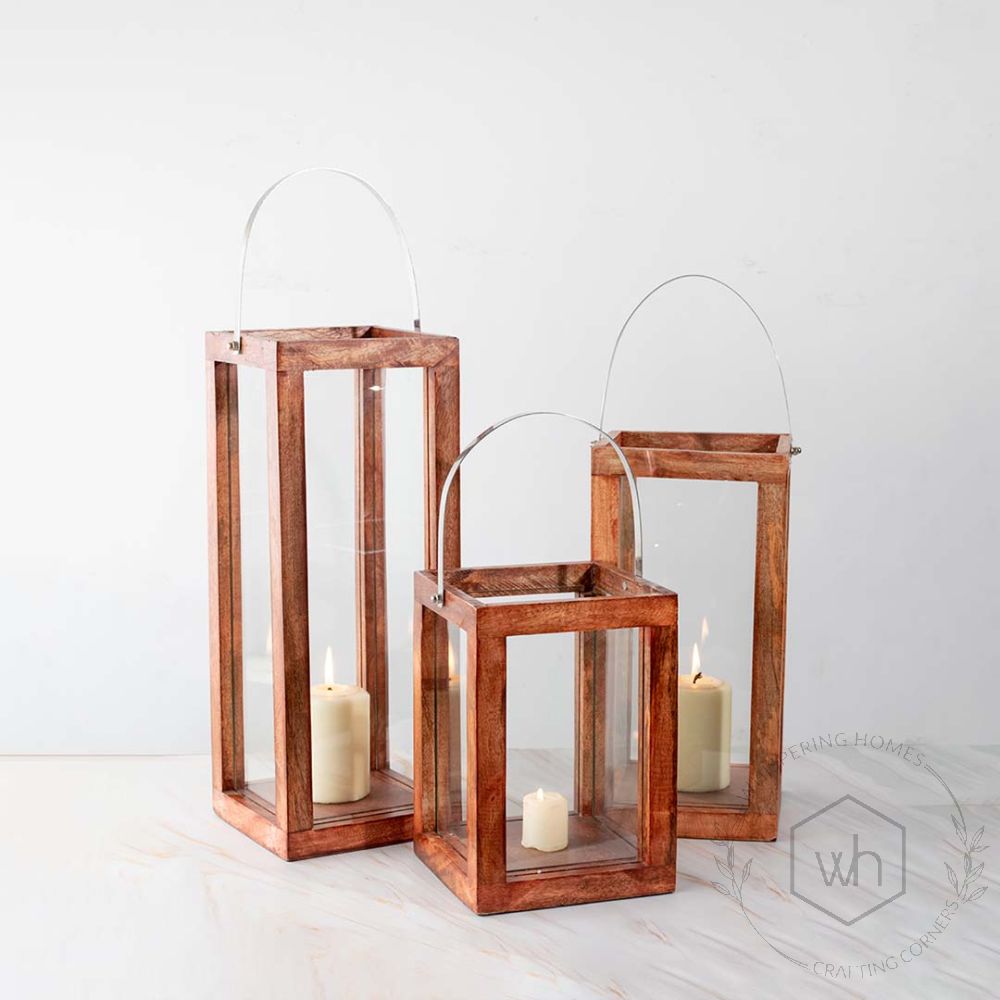 Wald Wooden Lantern Medium Grouped