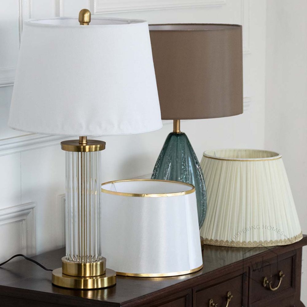 Watford Golden Glass Table Lamp with White Shade