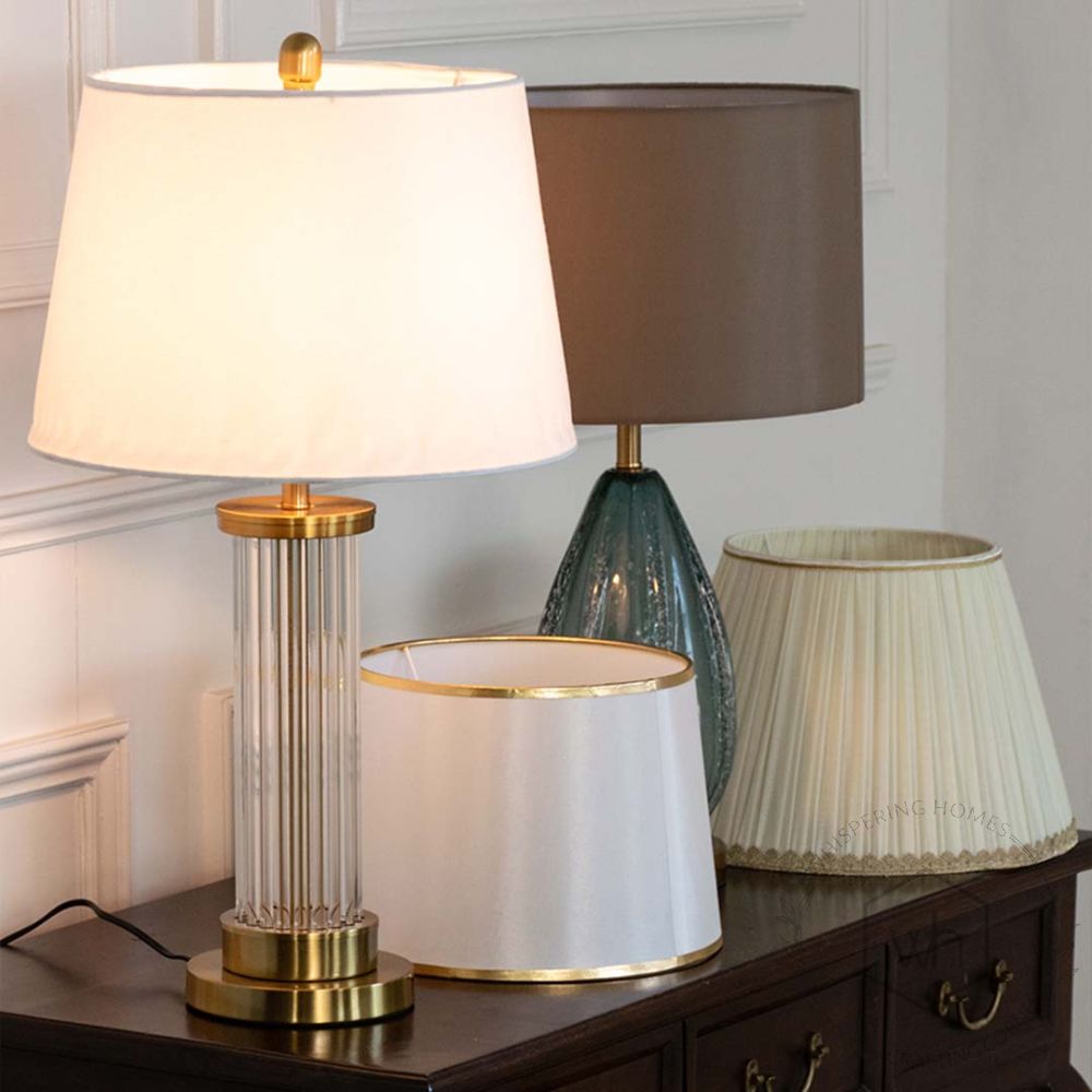 Watford Golden Glass Table Lamp with White Shade