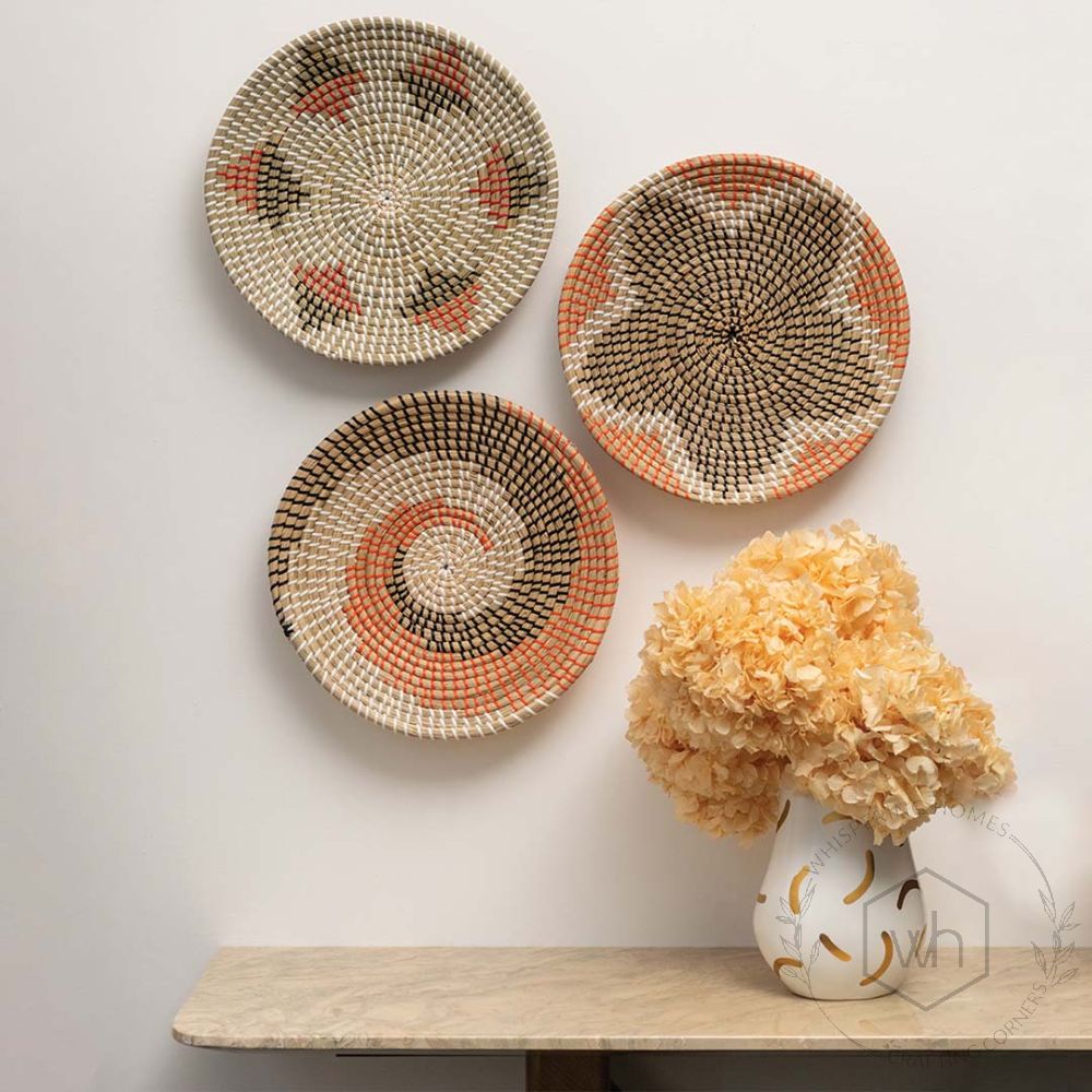 Diyama Multi-Patterned Handwoven Wall Basket Lifestyle