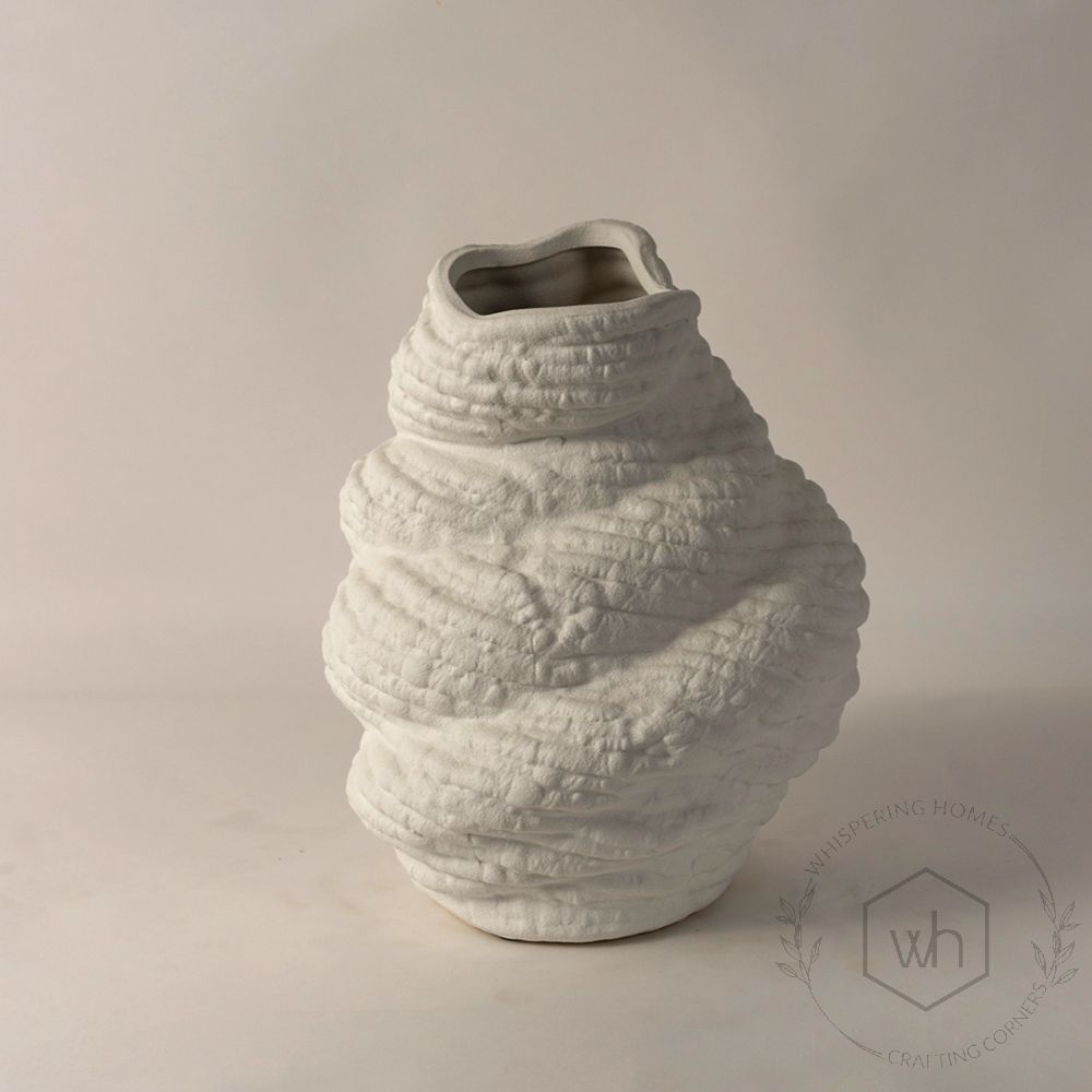 White Ceramic Vase & PotSide Angle