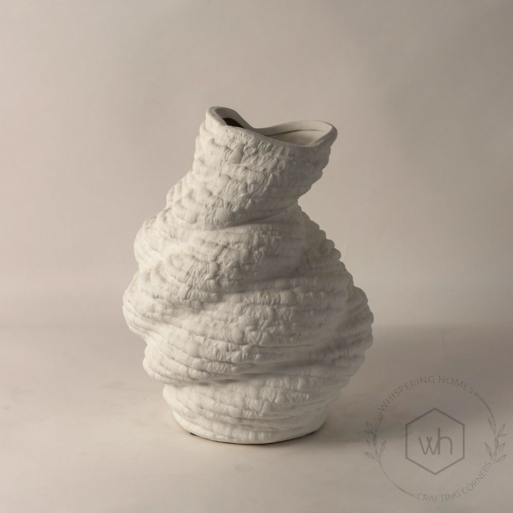 White Ceramic Vase & Pot White Background