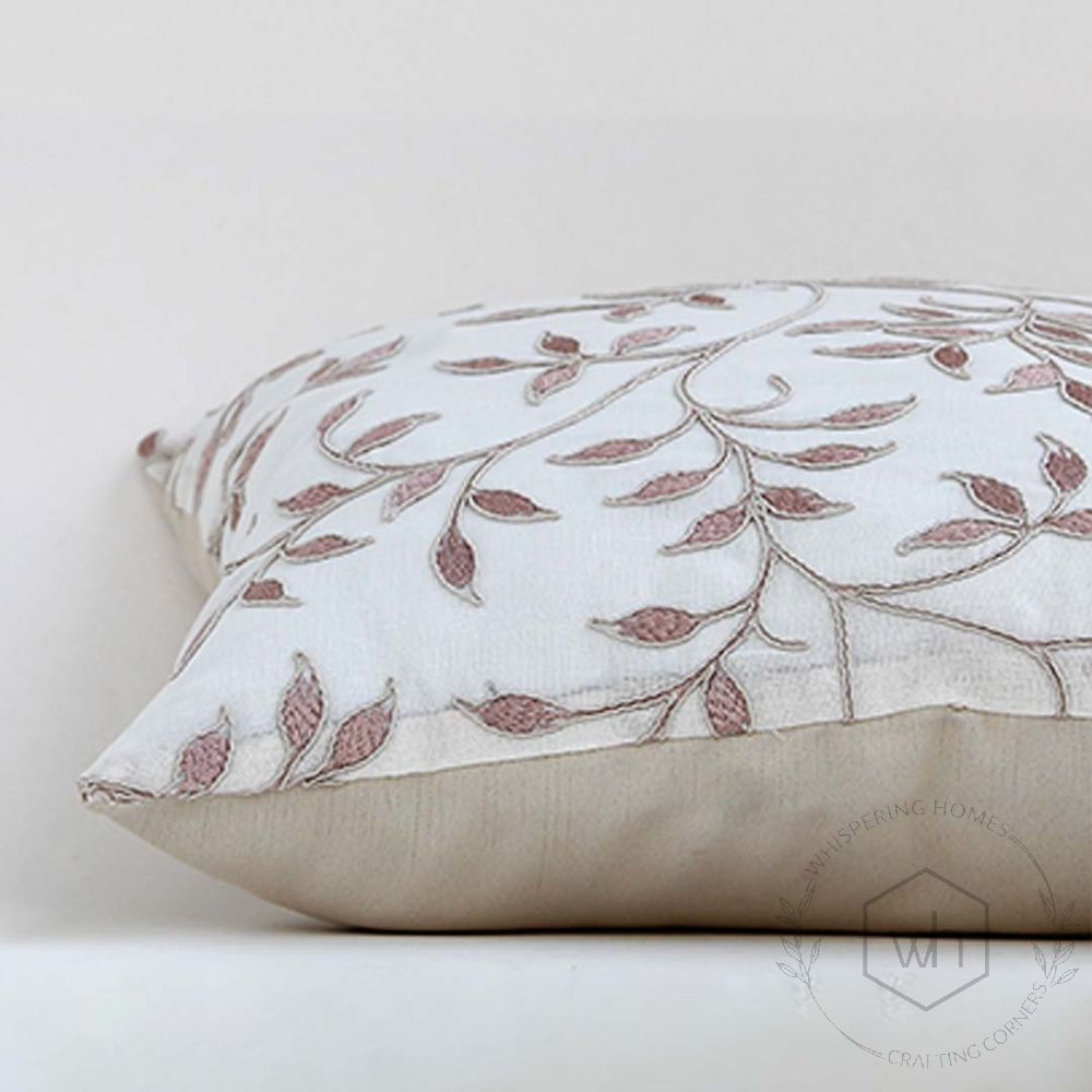 Wilt Designer Brown Embroidered Cushion Cover