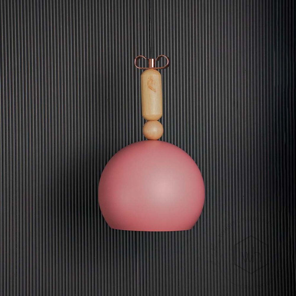 Wood Hanging Light - Pink