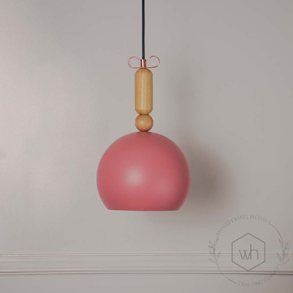 Wood Hanging Light - Pink