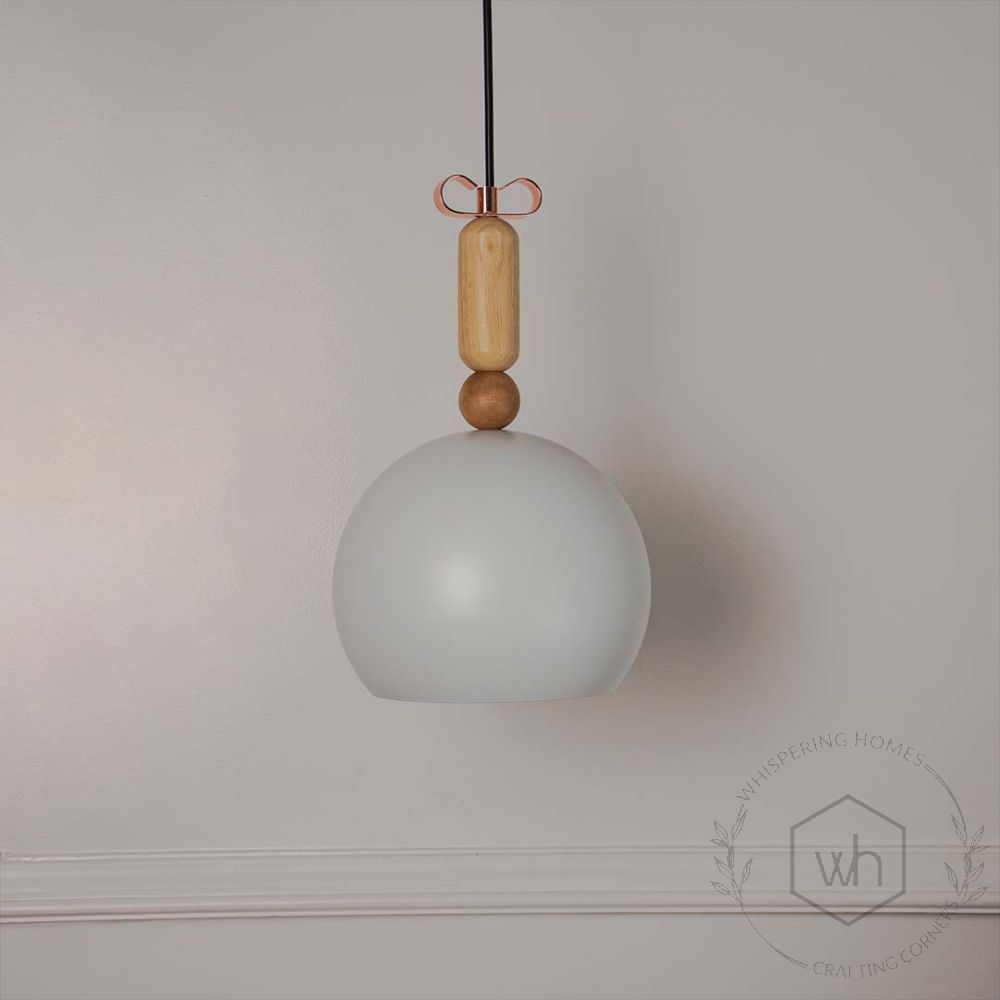 Wood Hanging Light - White