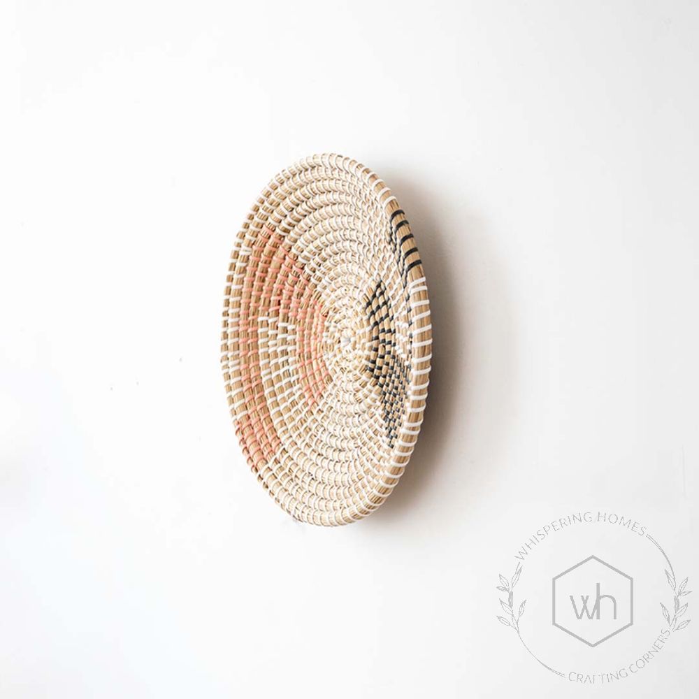 Yesenia Handwoven Sabai Grass Hanging Wall Basket - White