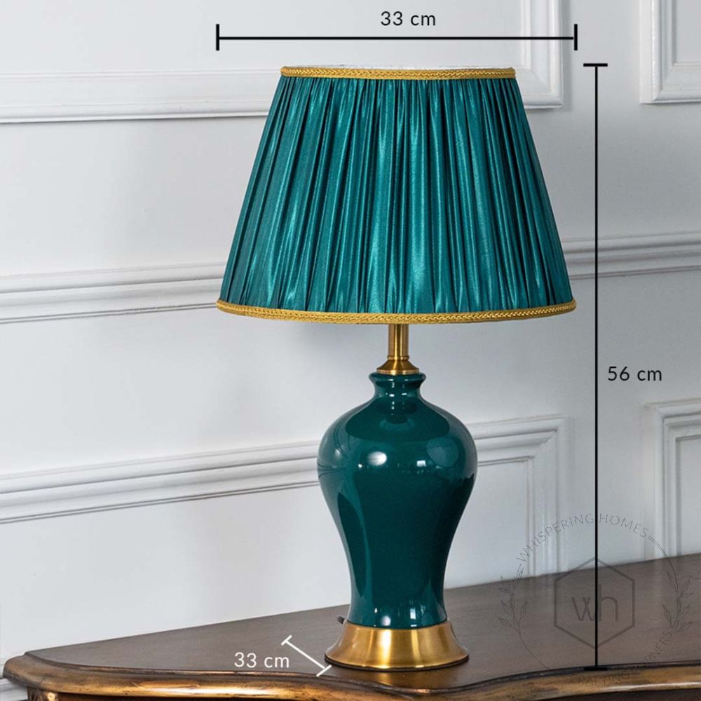 Zeleno Ceramic Table Lamp with Green Shade