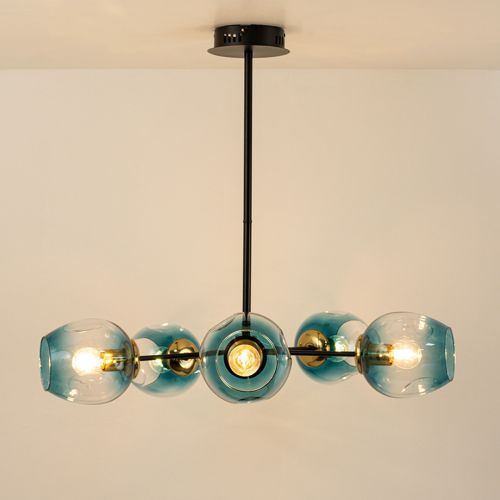 Flannel 5 Linear Chandelier - Blue