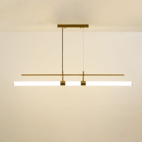 Linear Tube Chandelier - Gold