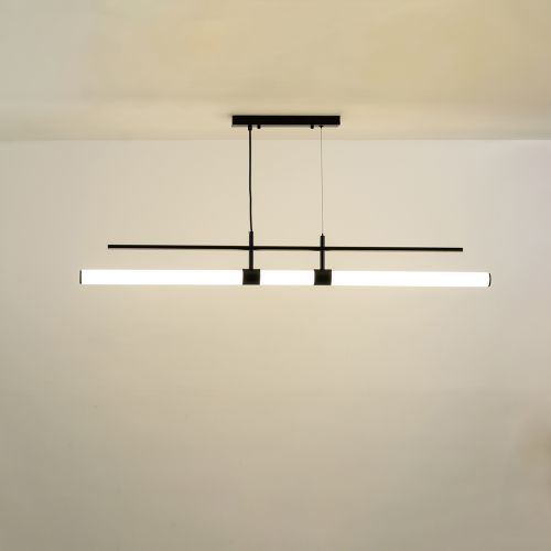 Linear Tube Chandelier - Black