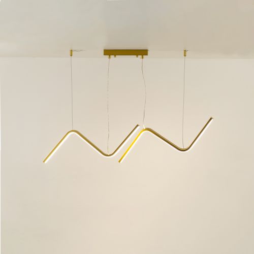 Wave Line Island Chandelier - Gold