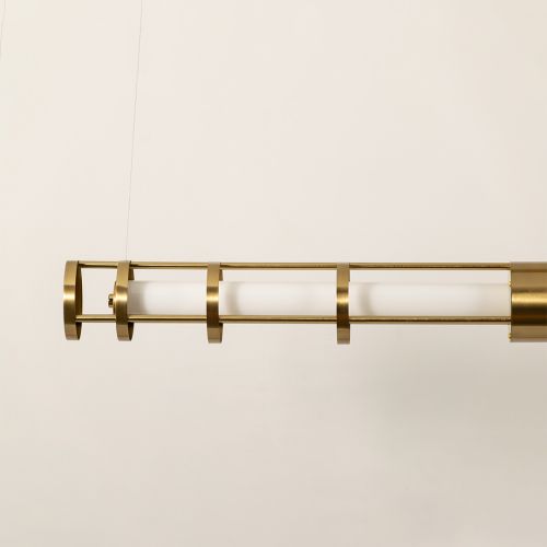 Round Tube Linear Light Gold Closeup