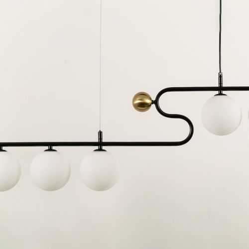 Avior 5 Light Chandelier Black Closeup