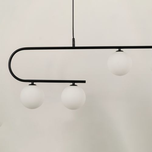 Aball Island 5 Light Chandelier Black Closeup 