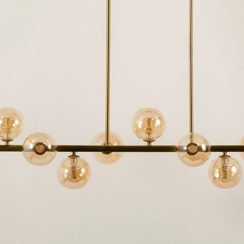 Aball Whirl 9 Light Chandelier Gold Closeup