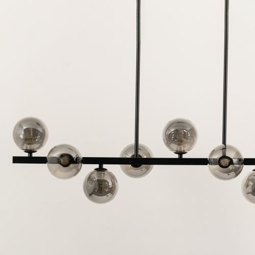 Aball Whirl 9 Light Chandelier Black Closeup