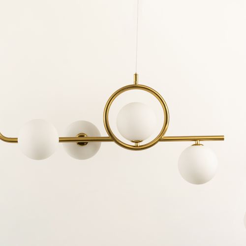 Aball 5 Light Geometric Chandelier Gold Closeup