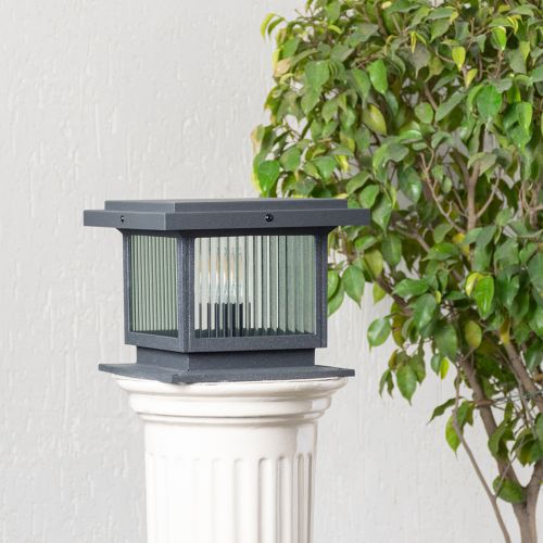 Box Outdoor Gate Deck Light Light Off With Pillar