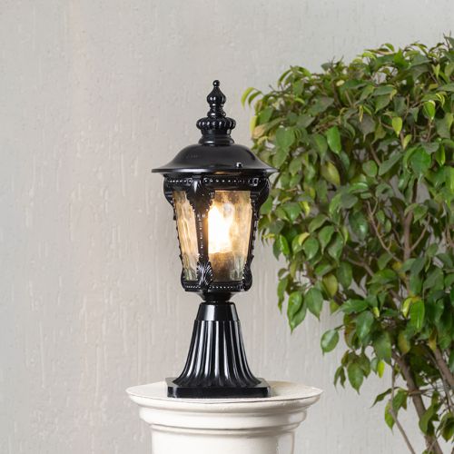 Classical Outdoor Gate Light - Black Light On White Background