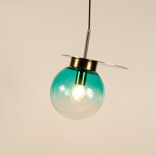 Visconte Glass Hanging Light - BlueLight On White Background