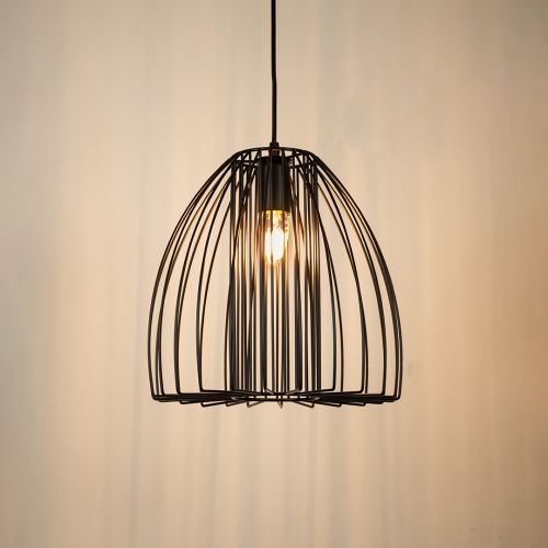 Cranbrook Geometric Pendant Light - BlackLight On White Background