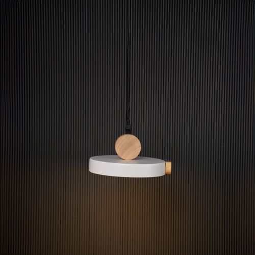 Circle Pendant Nordic Light - White Light On Black Background