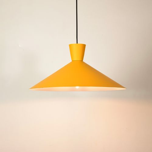 Martinelli Cono Pendant Light - YellowLight On White Background