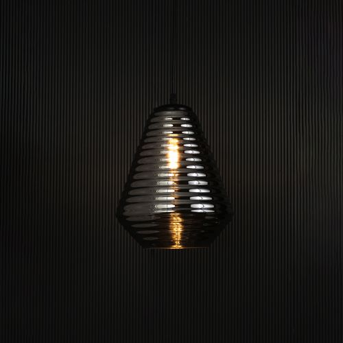 Camber Ribbed Glass Pendant Light