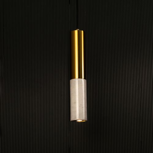 Stalactite Marble Hanging Light - White & Gold