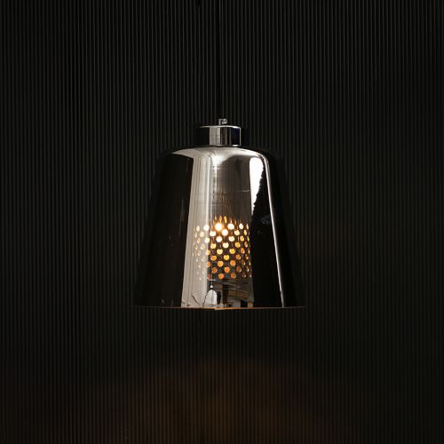 Conical Mesh Hanging Light - Transparent Light on black background