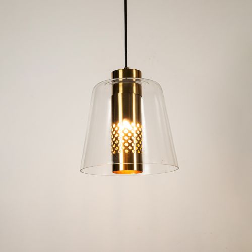 Conical Mesh Hanging Light - ChromeLight On White Background