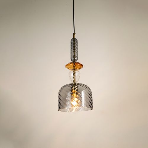 Graphite Candy Pendant Light - GreyLight On White Background