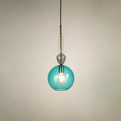 Sapphire Candy Pendant Light - BlueLight On White Background