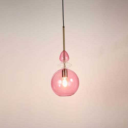 Hue Pendant Light - PinkLight On White Background