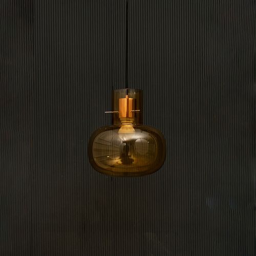 Pop Petite Hanging Light - AmberLight Off Black Background