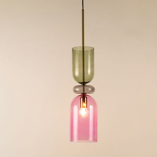 Kaleido Glass Pendant Lights - LargeLight On White Background