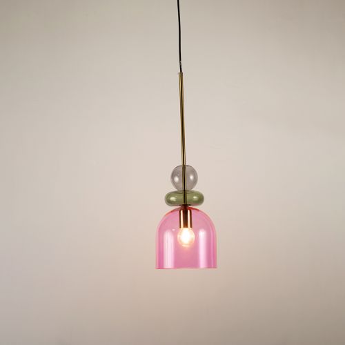 Kaleido Glass Pendant Lights - MediumLight On White Background