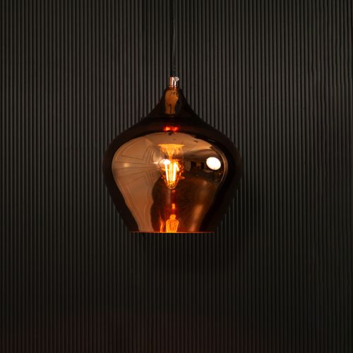 Contemporary Style Glass Hanging Pendant Light- Rose Gold