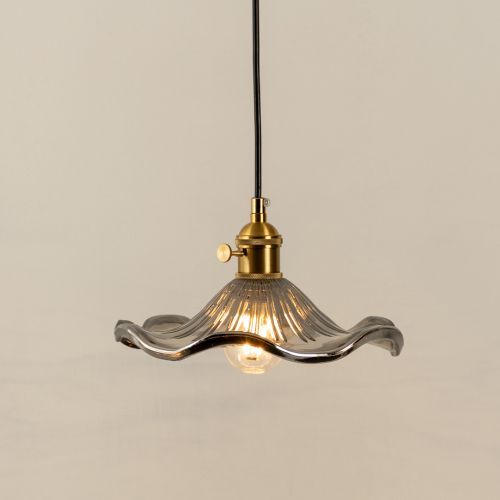 Jasmine Glass Hanging Light - Smoky