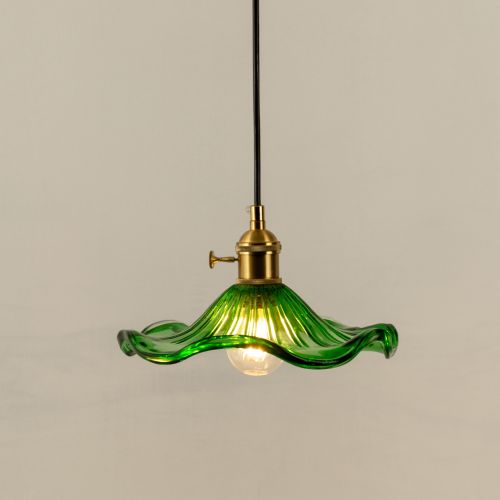 Jasmine Glass Hanging Light - Green