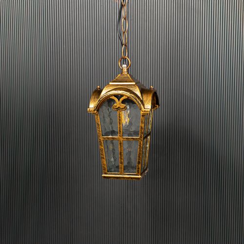 Industrial Outdoor Hanging Light - Gold