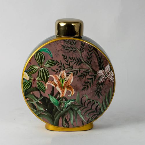 floral ceramic jar small