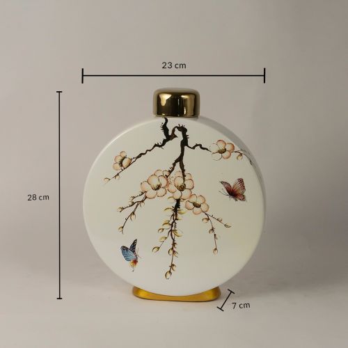 Ceramic Jar Magpie Pattern - Small Dimensions