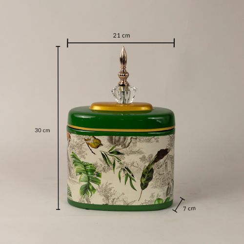 Tropical Leaves Jar - Small Dimensions